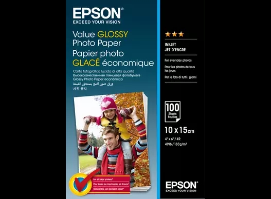 Epson Value Glossy Fotopapier 183 g/m2 - 10x15 cm - 100 listy