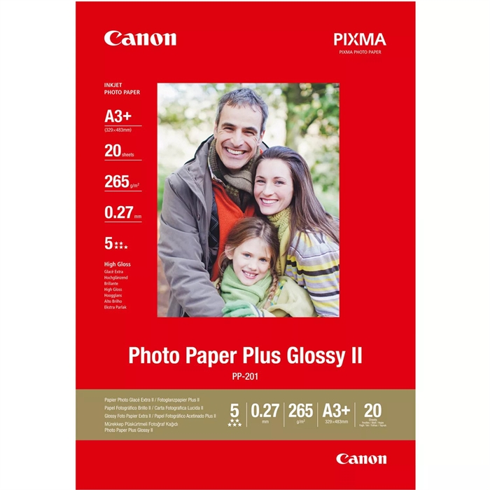 Canon PP-201 Photo Paper Plus II 265g/m² - A3+, 20 listy 