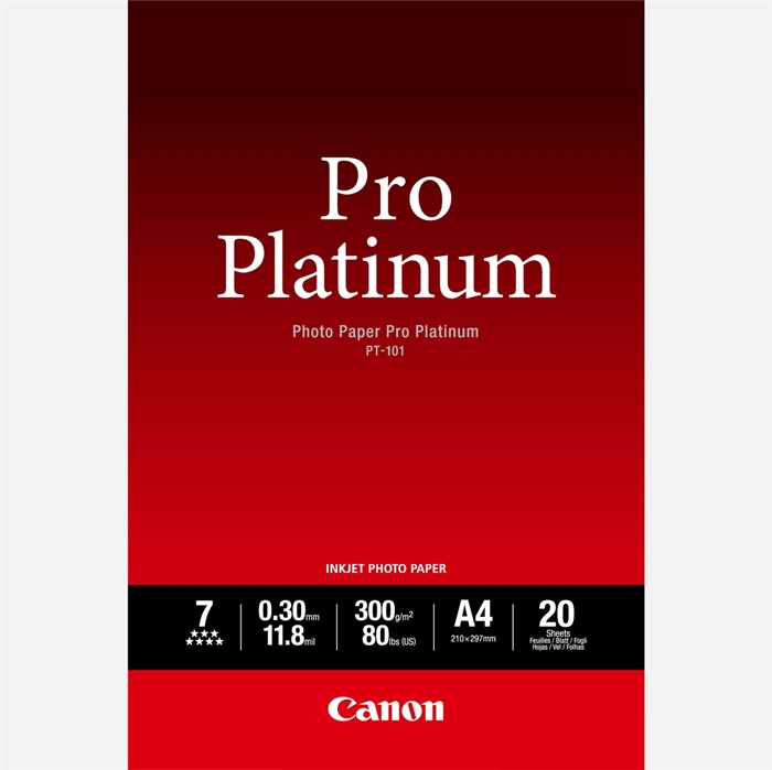 Canon Photo Paper Pro Platinum 300g/m² - A4, 20 listy 