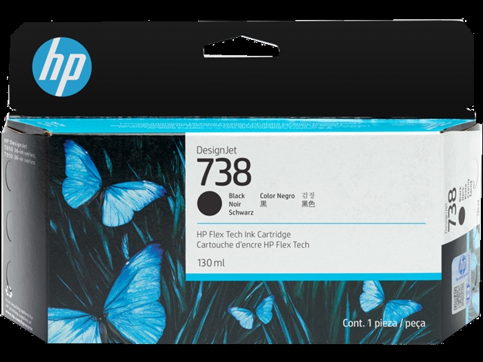 HP 738 130-ml Black Ink Kartuša s črnilom pre DesignJet