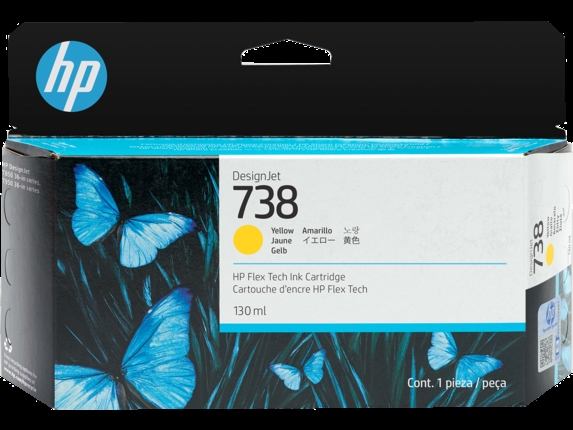 HP 738 130-ml Yellow tlačová kazeta DesignJet