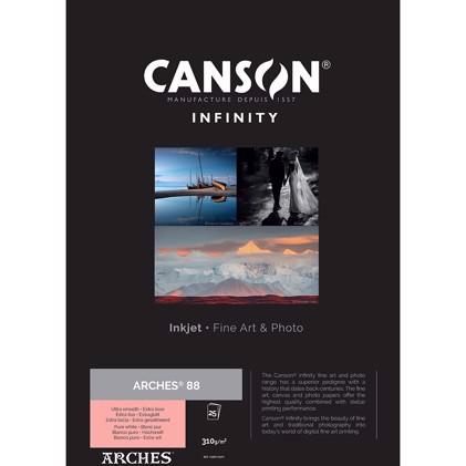 Canson Arches 88 Rag (Pure White) 310 - A2, 25 listy 