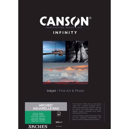 Canson Arches Aquarelle Rag (Pure White) 310 - 5" x 7", 25 listy 