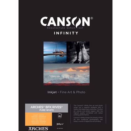 Canson BFK Rives (Pure White) 310 - A2, 25 listy 