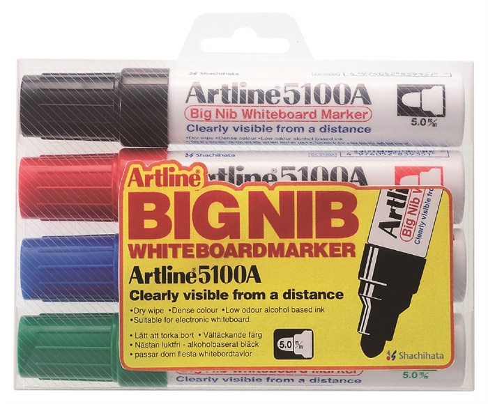 Artline Whiteboard Marker 5100A VEĽKÝ 4-ks zostava