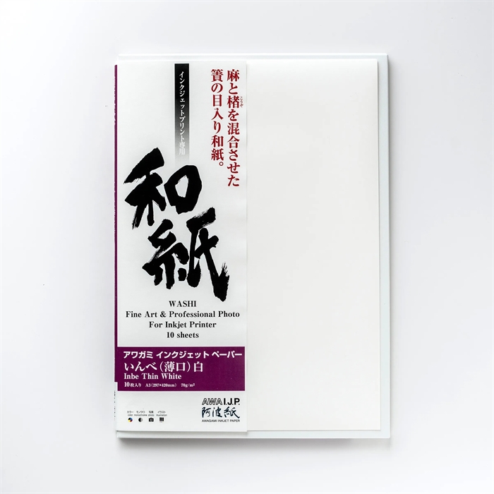 Awagami Inbe Thin White - 70 g/m², A2 10 listov