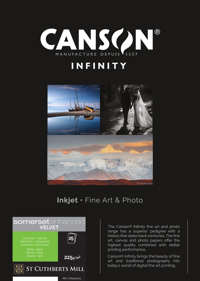 Canson Somerset Enhanced Velvet 225 g/m² - A4, 25 listy.