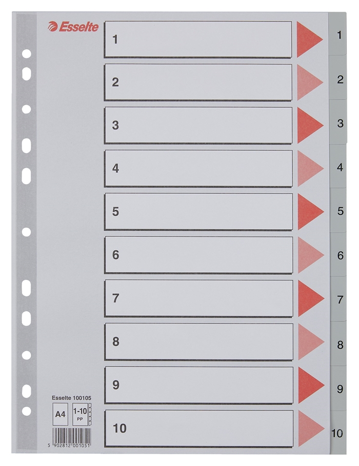 Esselte Register PP A4 1-10 szedá