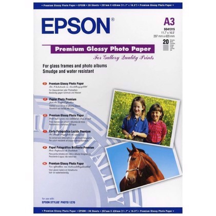 Epson Premium Glossy Photo Paper 255 g, A3 - 20 listy 