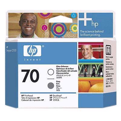HP 70 - Gloss enhancer a šedé tlačové hlavy