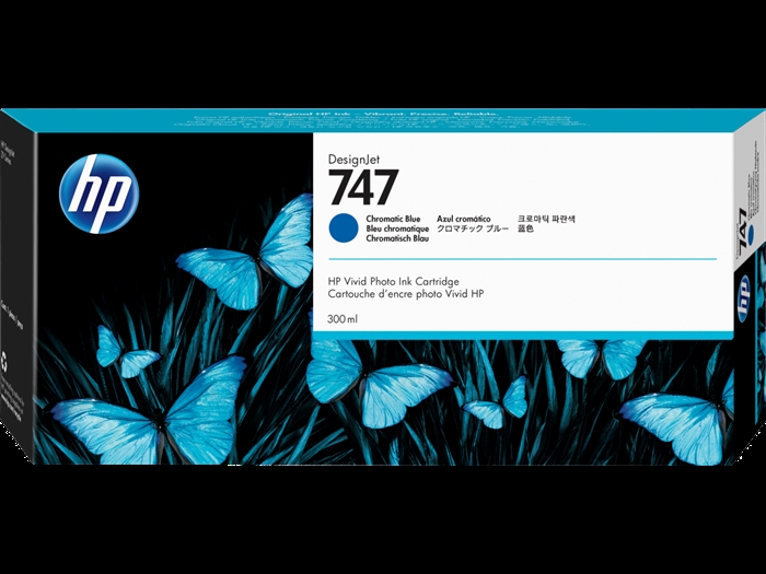 HP 747 300-ml Chromatic Blue Ink Kartuša s črnilom pre plotre DesignJet.