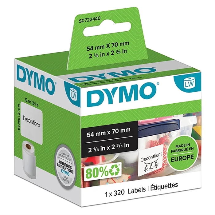 Dymo Label Univerzálne 54 x 70 perm biela (320 ks).
