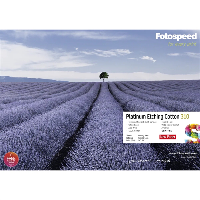 Fotospeed Platinum Etching Cotton 310 g/m² - A3+, 25 hárkov