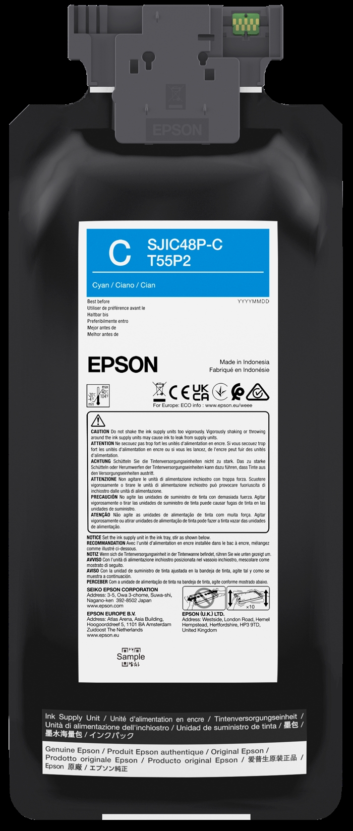 Epson Cyan Ink cartridge pre Epson ColorWorks C8000